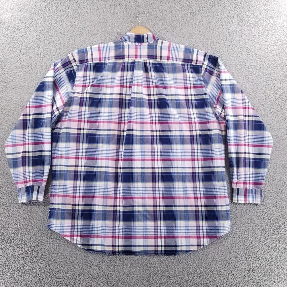 Polo Ralph Lauren Shirt Mens 2XLT Blue Plaid Button Down Oxford Dress Casual